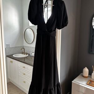 ASTR Black Bow Tie Dress